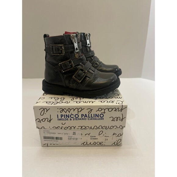 I Pinco Pallino Imelde & Stefano Cavalleri Toddler Boots Size 25 (8) Dark Gray - Picture 1 of 12